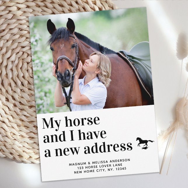 Vi har flyttat My Horse & I Ny adress Photo Flytta Meddelande (Skapare uppladdad)