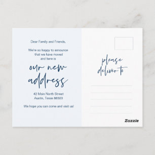 Vi har flyttat, New Home Adress-meddelande Vykort