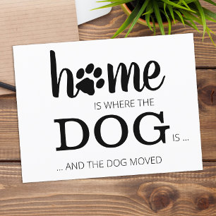 Vi har flyttat New Home Hund Pet Flytta Notice Vykort
