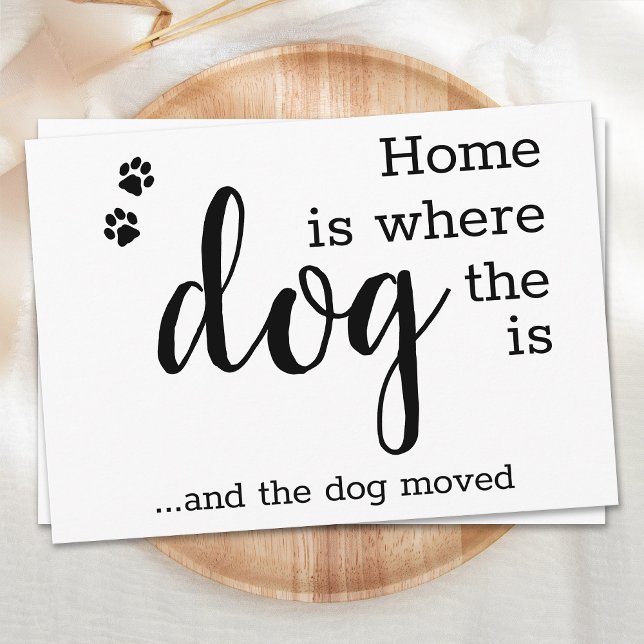Vi har flyttat New Home Pet Hund Flytta Meddelande (Skapare uppladdad)
