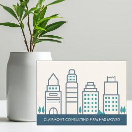 Vi har flyttat New Office Modern Skyline Flytta Meddelande