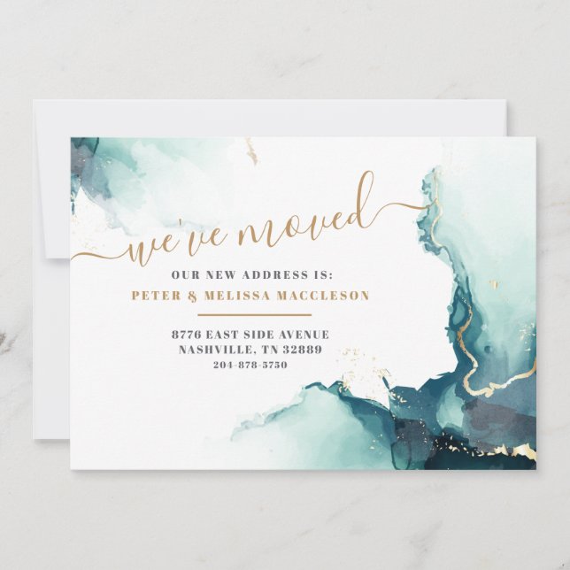 Vi har flyttat Ny adress Agate Flytta Meddelande (Framsida)