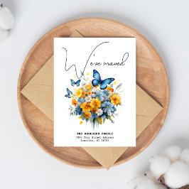 Vi Har Flyttat Ny Adress Fjäril Vattenfärg Flytt Meddelande Vykort