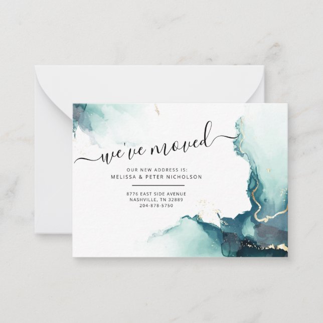 Vi har flyttat Ny adress Flytta Anteckningskort (Framsida)