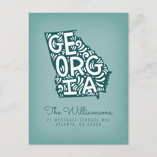 Vi har flyttat | Ny adress | Georgien Vykort (Framsida)