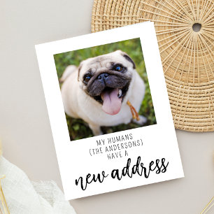 Vi har Flyttat Ny adress Hund Pet Photo Anteckningskort
