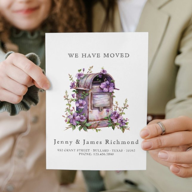 Vi Har Flyttat - Ny Adress I Brevlåda Blommor Meddelande (Skapare uppladdad)