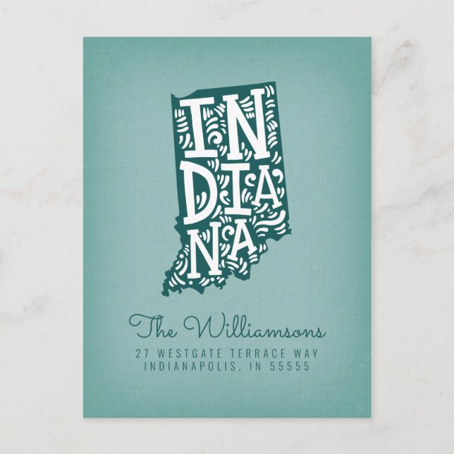 Vi har flyttat | Ny adress | Indiana Vykort (Framsida)