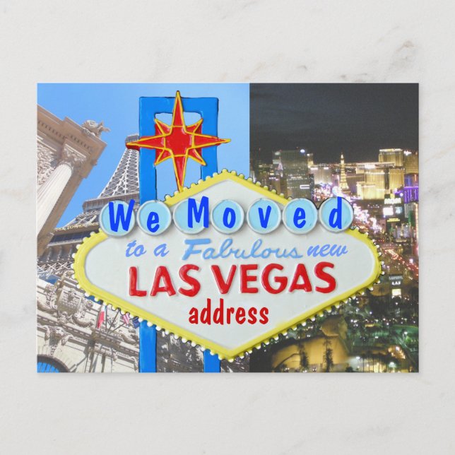 Vi Har Flyttat Ny Adress Las Vegas Meddelande Vykort (Framsida)