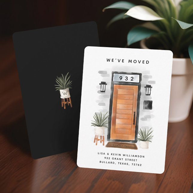 Vi har flyttat - Ny adress mittpunkt Meddelande (We've Moved - New Address Mid Century Door Announcement)