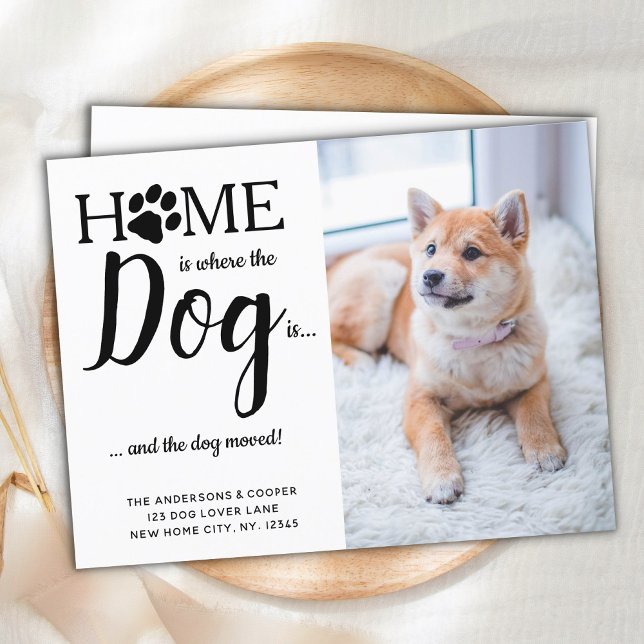 Vi har flyttat Ny adress Pet Photo Hund Flytta Vykort (Skapare uppladdad)