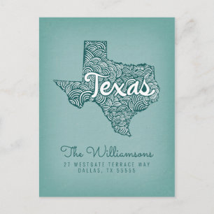 Vi har flyttat   Ny adress   Texas Vykort