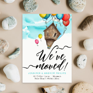 Vi har Flyttat Ny adress vattenfärg Meddelande