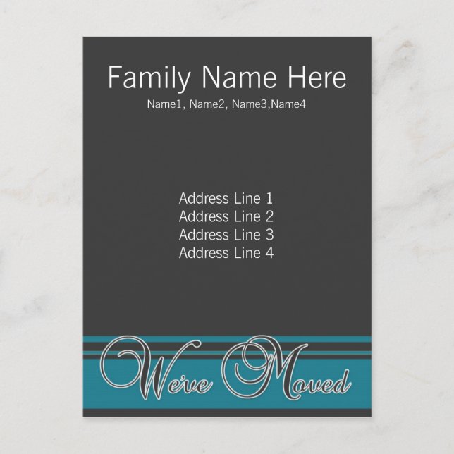 Vi Har Flyttat - Ny adress vykort (Framsida)