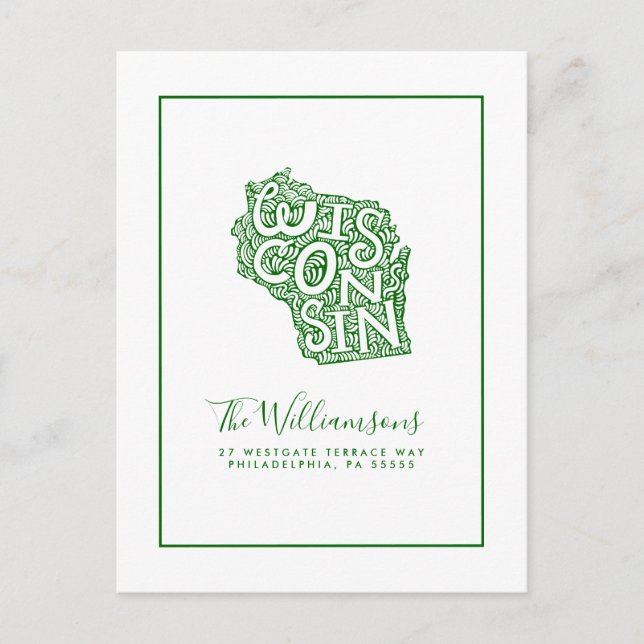 Vi har flyttat | Ny adress | Wisconsin Vykort (Framsida)