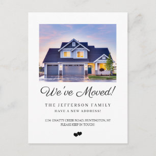 Vi har flyttat Ny ändring av Adress fotots Flytta Meddelande Vykort
