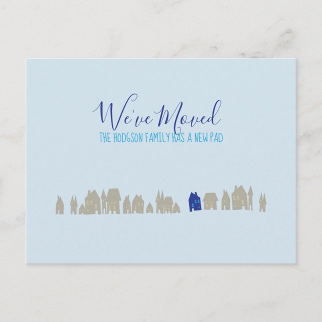 Vi Har Flyttat Ny Hem Annonsering Vykort (Framsida)