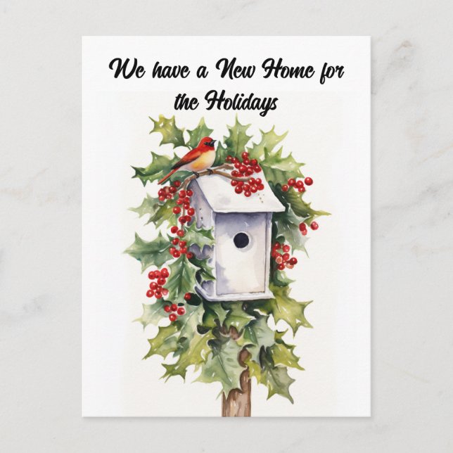 Vi Har Flyttat Ny Hem Jul Flyttnings Annonsering Helg Vykort (Framsida)