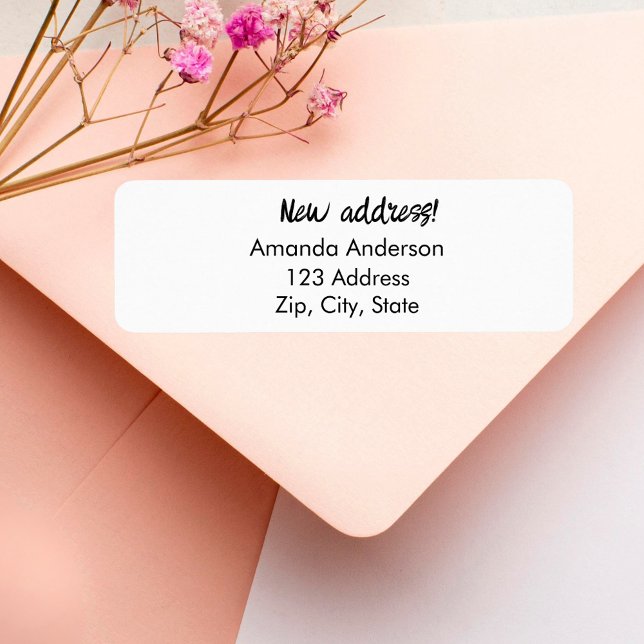 Vi har flyttat ny returadress etikett (Skapare uppladdad)