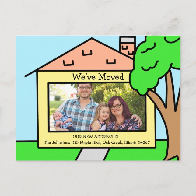 Vi har flyttat | Nya adress anmälningar Vykort (Framsida)