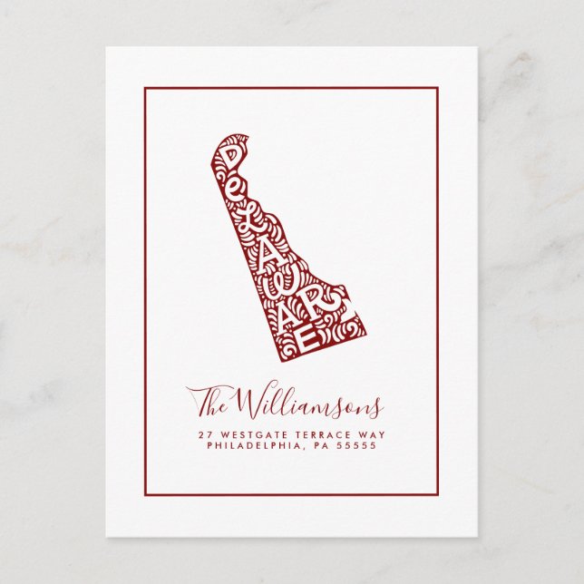 Vi har flyttat | NYA ADRESS | Delaware Vykort (Framsida)