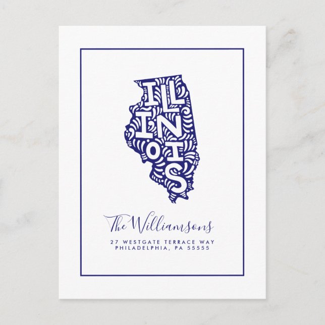 vi har flyttat | Nya adress | Illinois Vykort (Framsida)