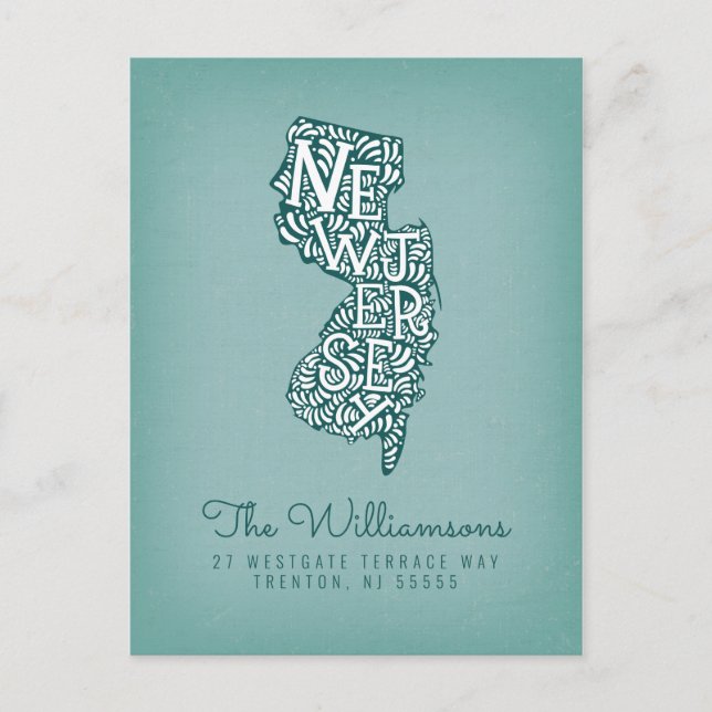 vi har flyttat | Nya adress | New jersey Vykort (Framsida)