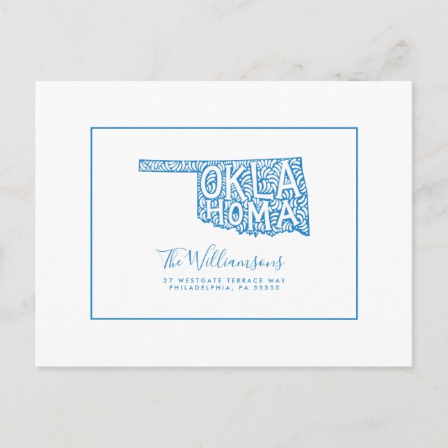 Vi har flyttat | NYA ADRESS | Oklahoma Vykort (Framsida)