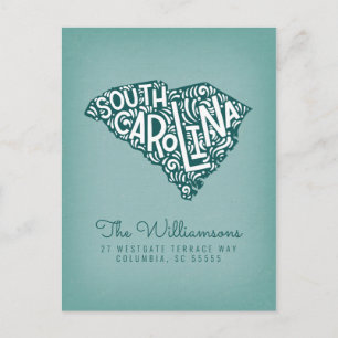 vi har flyttat Nya adress South Carolina Vykort