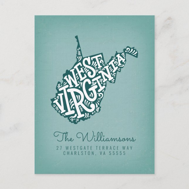 Vi har flyttat | NYA ADRESS | Väster Virginia Vykort (Framsida)