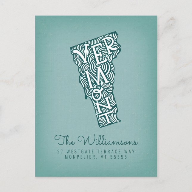 vi har flyttat | Nya adress | Vermont Vykort (Framsida)