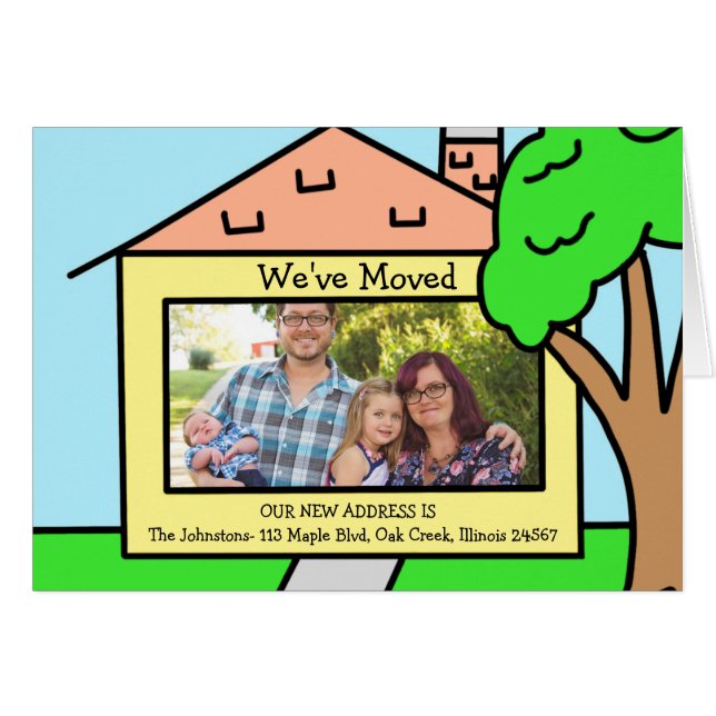 Vi Har Flyttat | Nya Adressnotiser  Hälsningskort (Framsidan Horizontal)