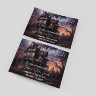 Vi Har Flyttat NyAdress Meddelande Flyttar Hallowe Vykort