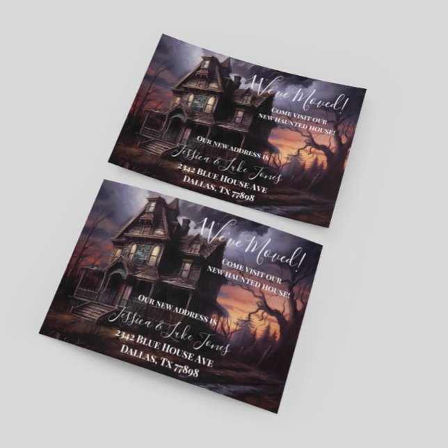 Vi Har Flyttat NyAdress Meddelande Flyttar Hallowe Vykort (Skapare uppladdad)