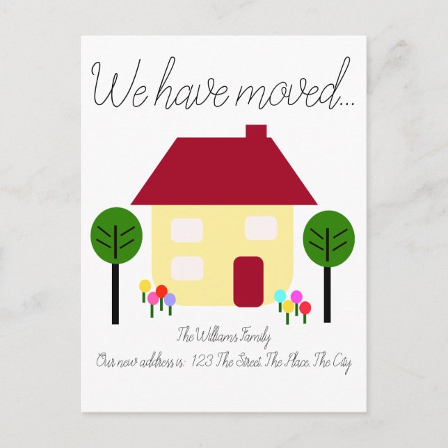 Vi har Flyttat Nytt adress Vykort (Framsida)