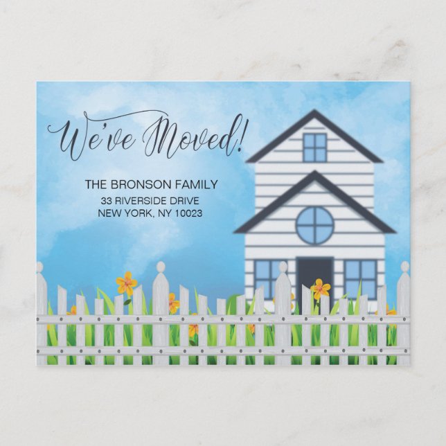 Vi har flyttat! Nytt hem - Annonskort Meddelande Vykort (Framsida)