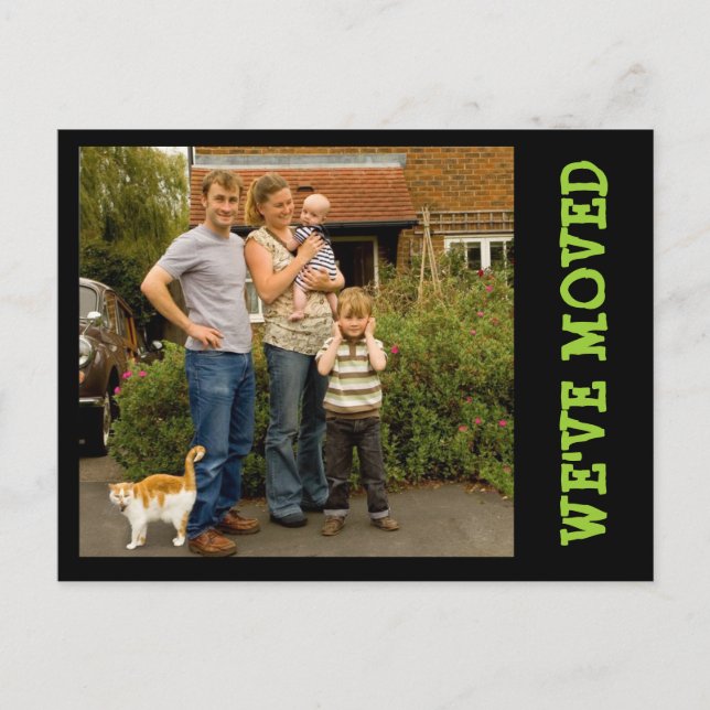 Vi har flyttat! Nytt vykort för hemfoto (Framsida)