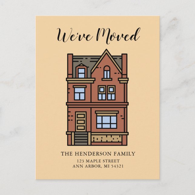 Vi har flyttat Nytt vykort för meddelande om Flytt (Framsida)