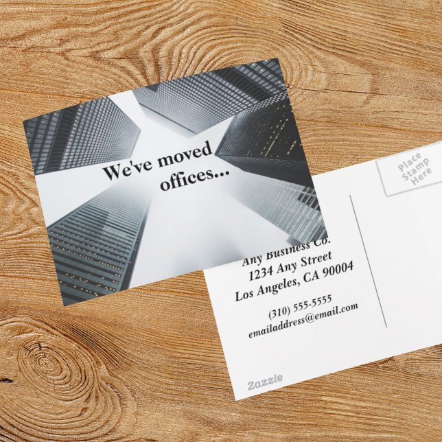 Vi har flyttat Office Anpassningsbar Business Adre Meddelande Vykort (Skapare uppladdad)