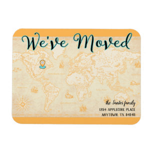 Vi har flyttat Old Time Vintage Global Karta Magnet