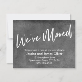 Vi har flyttat on Grått Grunge Announcement Inbjudningar