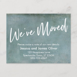 Vi har flyttat på meddelande om ljusblå grunge inbjudningar