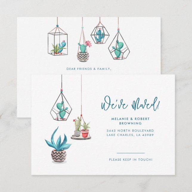 Vi har flyttat Par Flytta Meddelande (Fram/baksida)