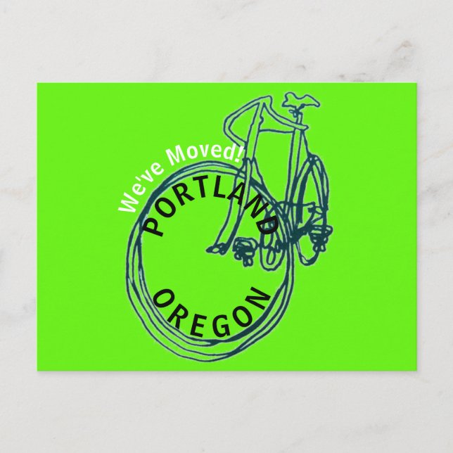 Vi har flyttat Portland Oregon Nytt adress vykort (Framsida)