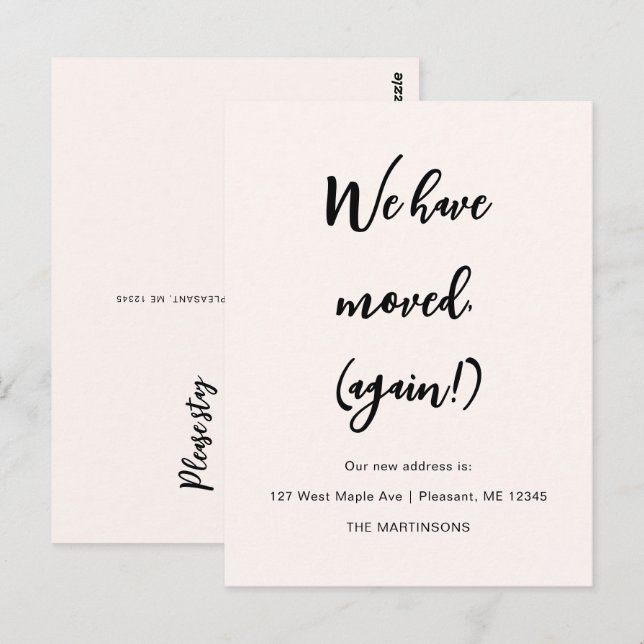 Vi har flyttat Recep Funny Flytta Announement Vykort (Fram/baksida)