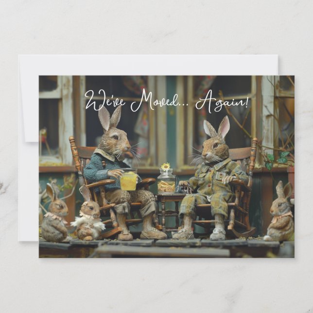 Vi har flyttat Rect Funny Rabbit Ny adress (Framsida)