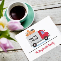 Vi har flyttat red lastbil modern enkel personlig