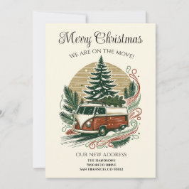 Vi har flyttat Retro-jul Inbjudningar