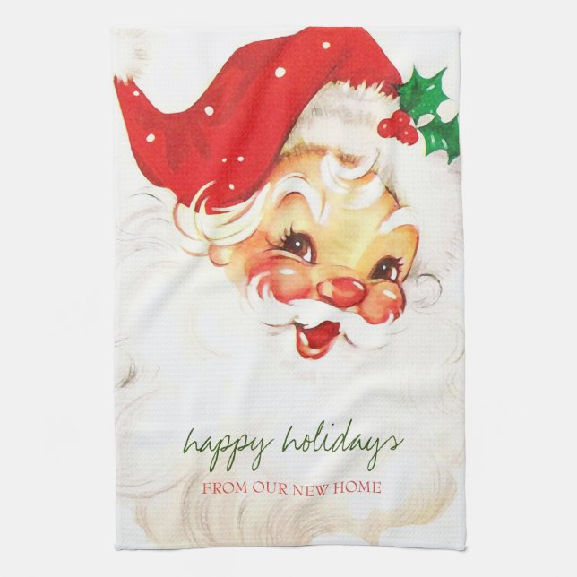 Vi har flyttat, Retro jul tomte  Kökshandduk (Vertikal)