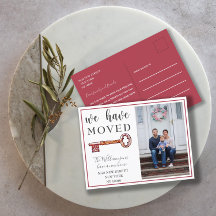  Vi Har Flyttat Röd Nyckel Foto Flyttmeddelande